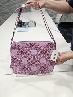 Vera Bradley Pink Quilted Floral Medallion Crossbody Bag